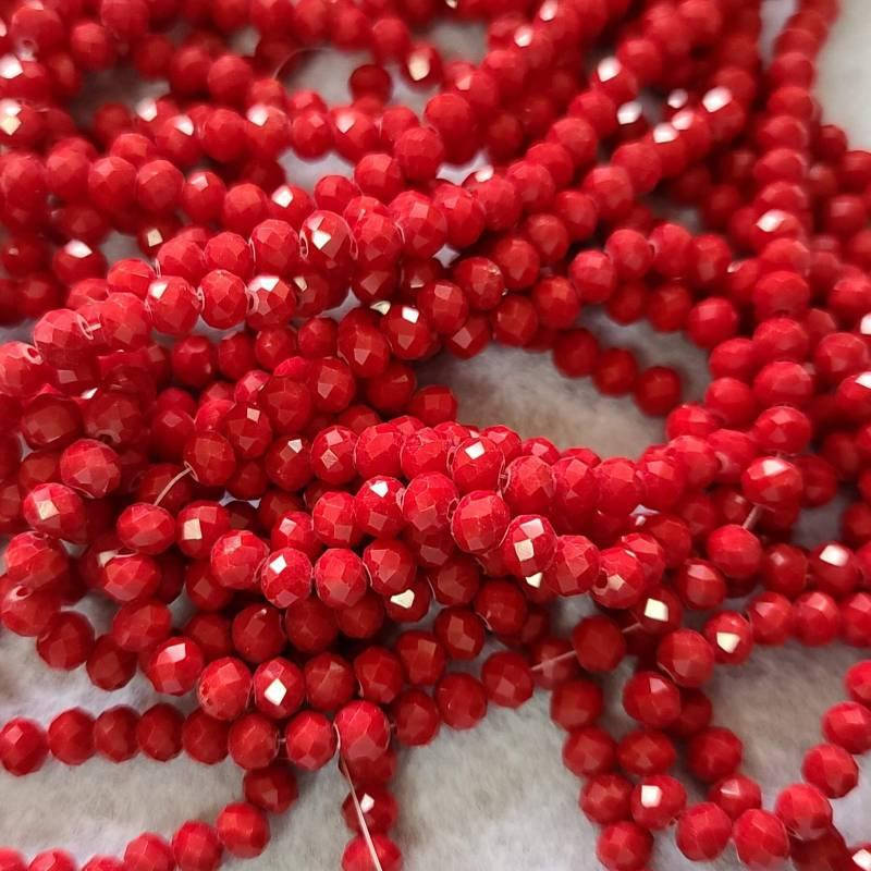 

6мм рондели красные не прозрачные 90-100шт/низке