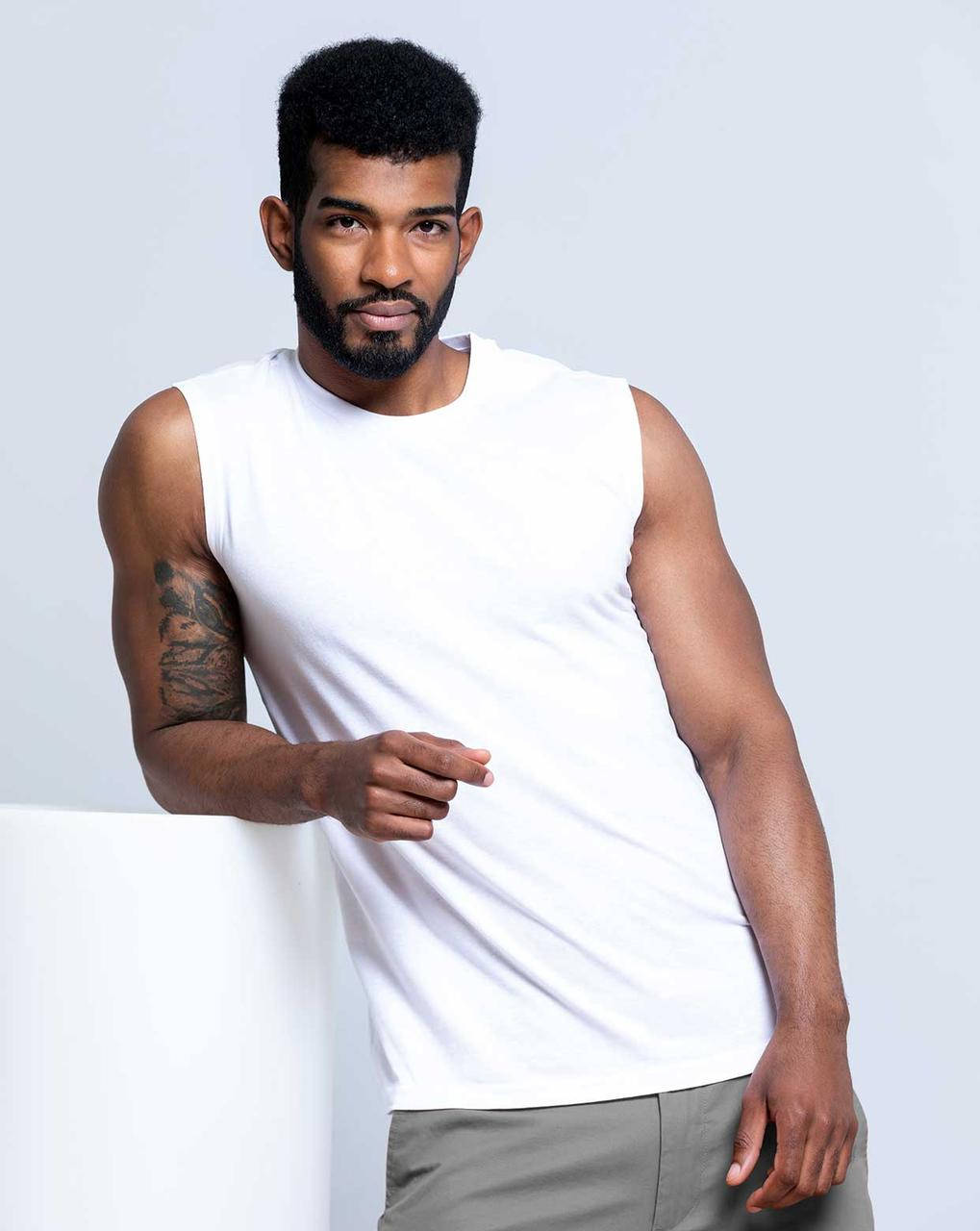 

Мужская майка без рукавов JHK, URBAN TANK TOP MAN, белая, размер L (TSUATNK)