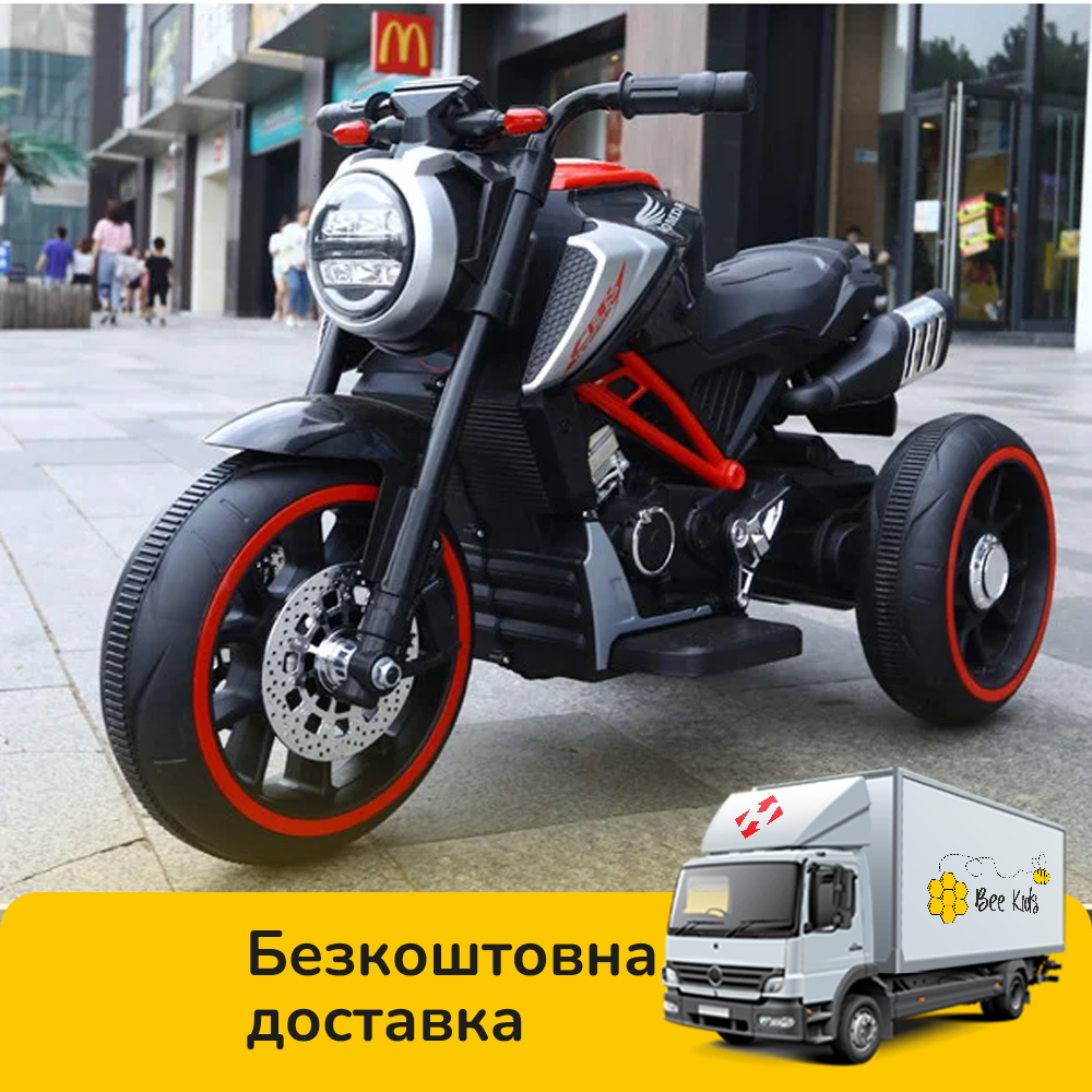 

Детский мотоцикл (2 мотора по 15W, МР3) Baby Tilly T-7236 EVA RED Красный