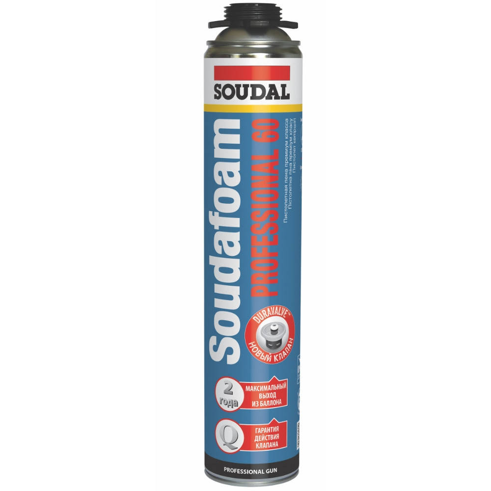 

Пена монтажная SOUDAL Soudafoam Gun Professional 60 750 мл.