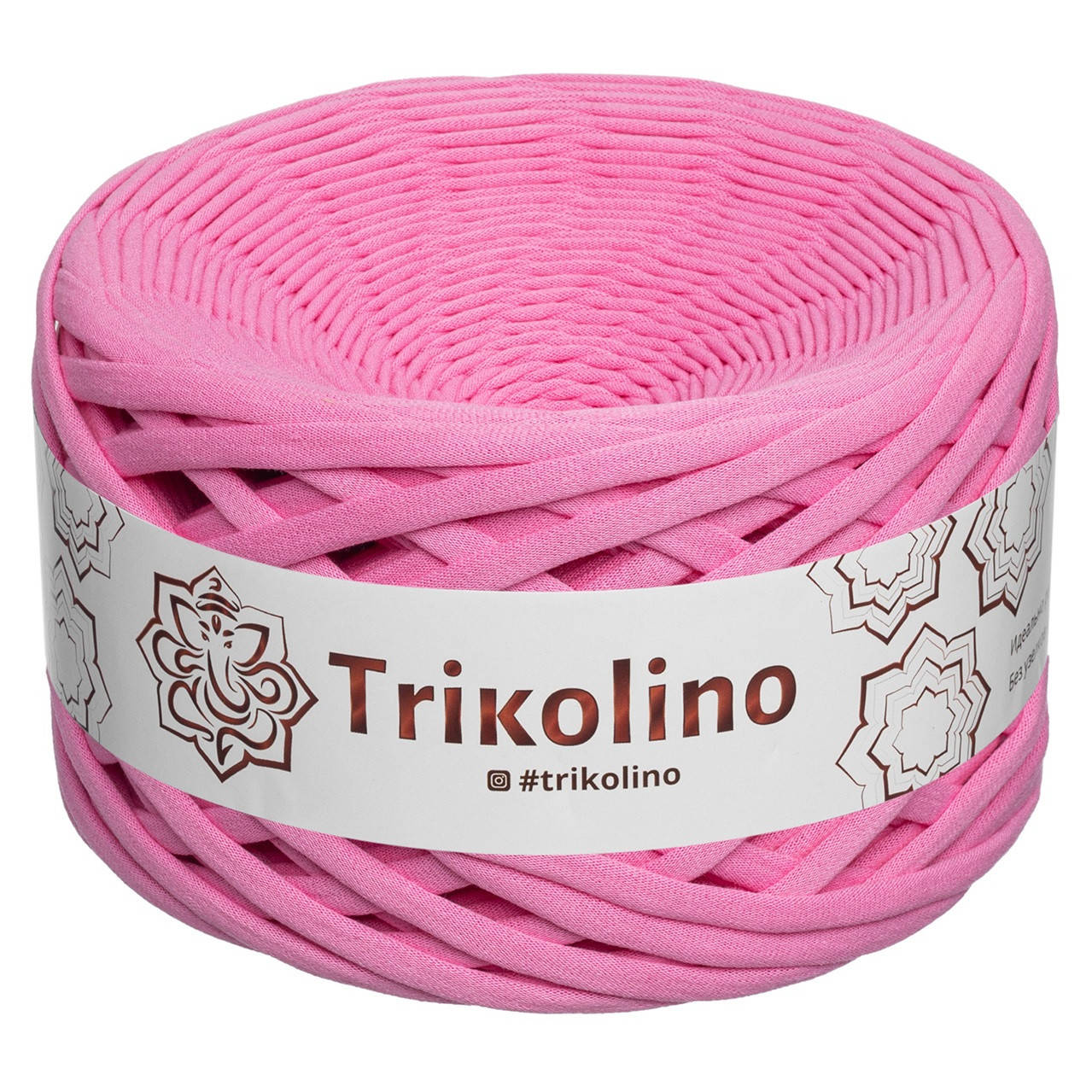 

Трикотажна пряжа Trikolino, ширина нитки 7-9 мм., довжина мотка 100 м., Цукрова троянда