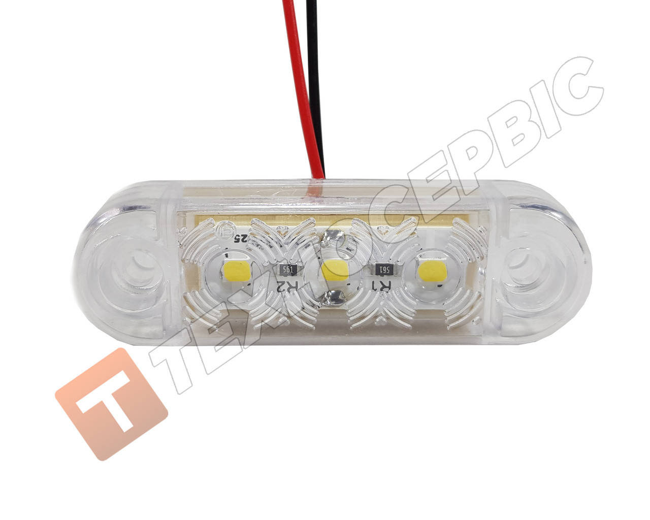 

Фонарь габаритов 12-24v белый 3LED маркерный прицепа светодиодный (пр-во Турция)