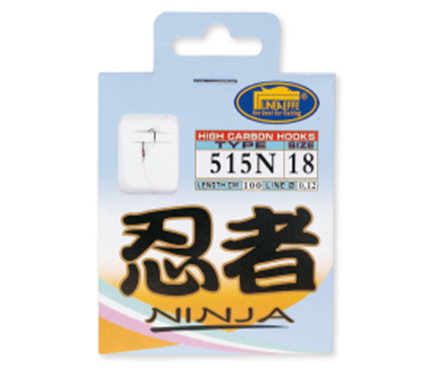 

Крючок с поводком Lineaeffe Ninja 515 Nikel № 12 леска 0,18мм, 10 шт