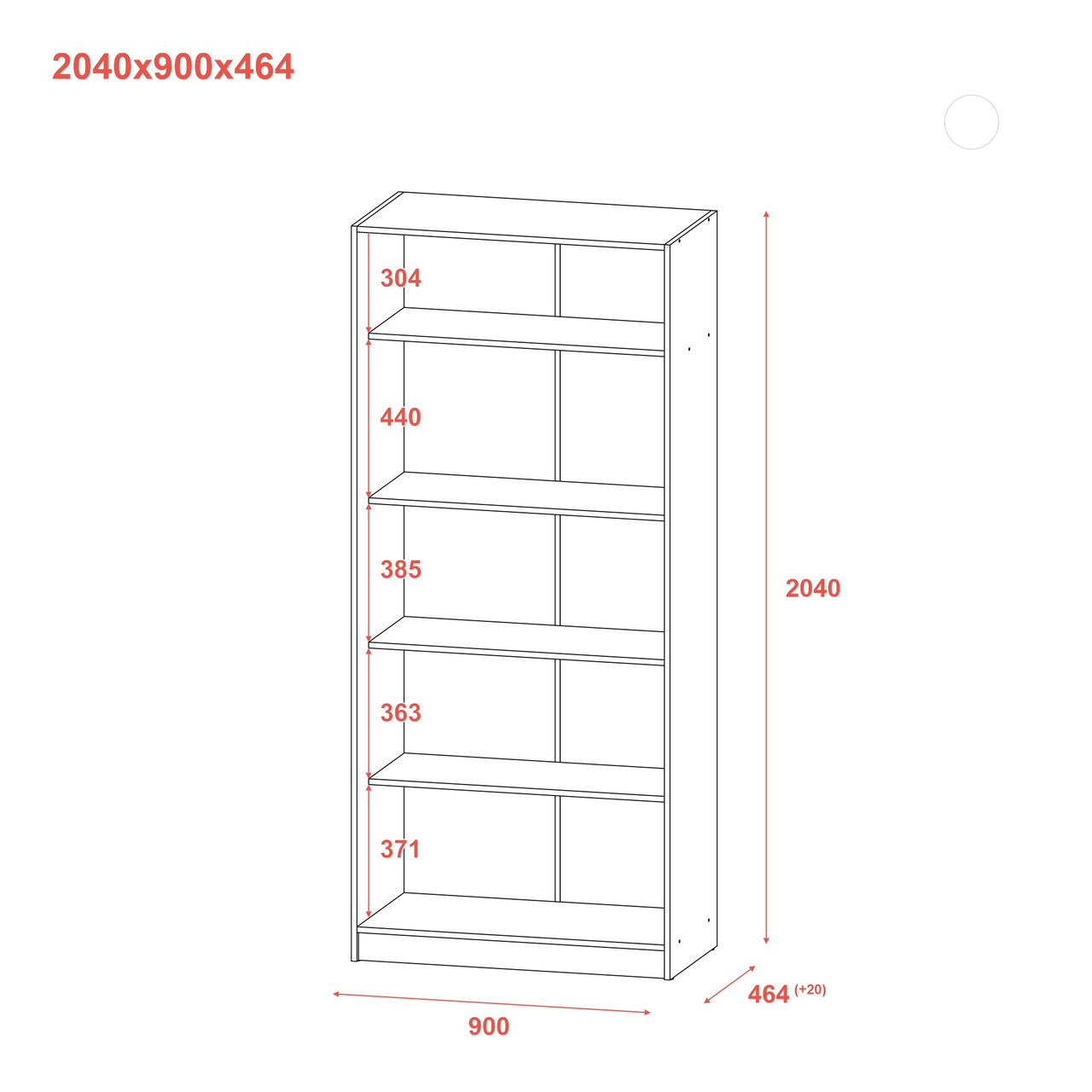 Шафа для одягу Doros Promo з полицями Сірий 2 ДСП 90х48х204 (80737770) 10