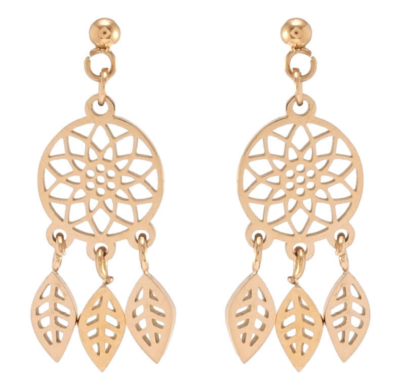 

Серьги Xuping TTM Stainless Steel Розовый оттенок подвески на гвоздиках "Ловец снов"