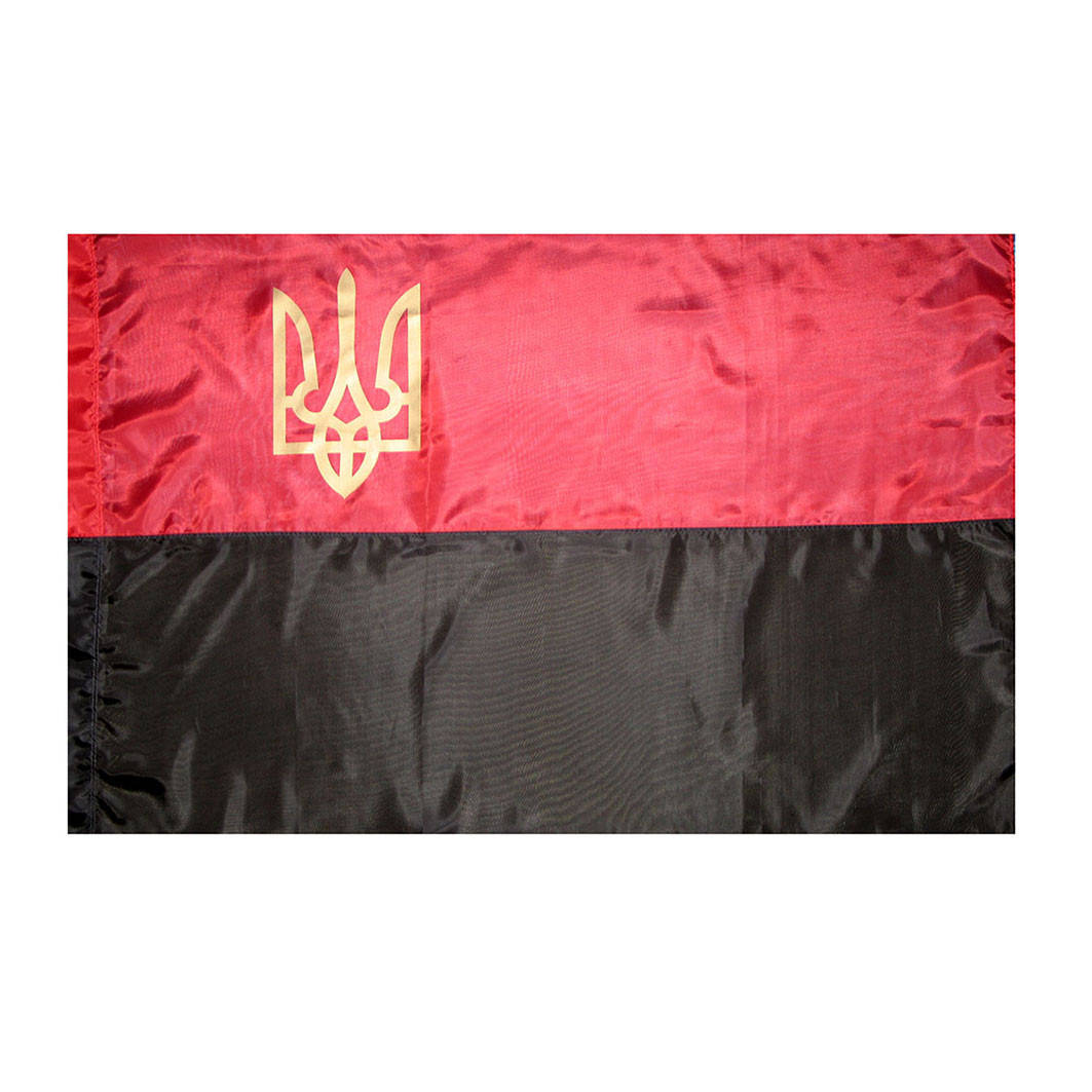 

Флаг ОУН-УПА , прапор ОУН-УПА , с гербом , атлас , 105×70 см.