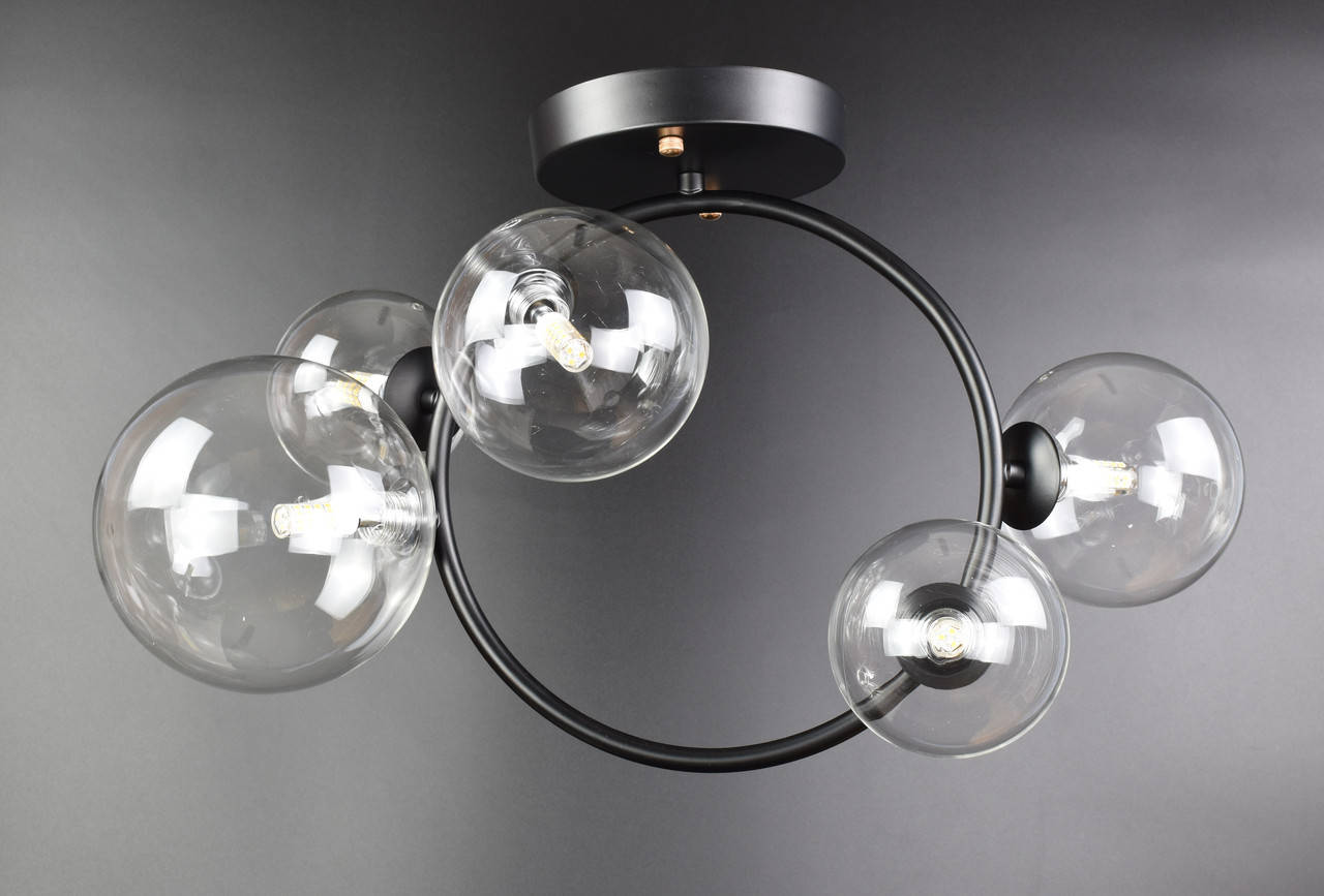 

Люстра потолочная на 5 лампочек 069/5 Черный 51х24х52 см.