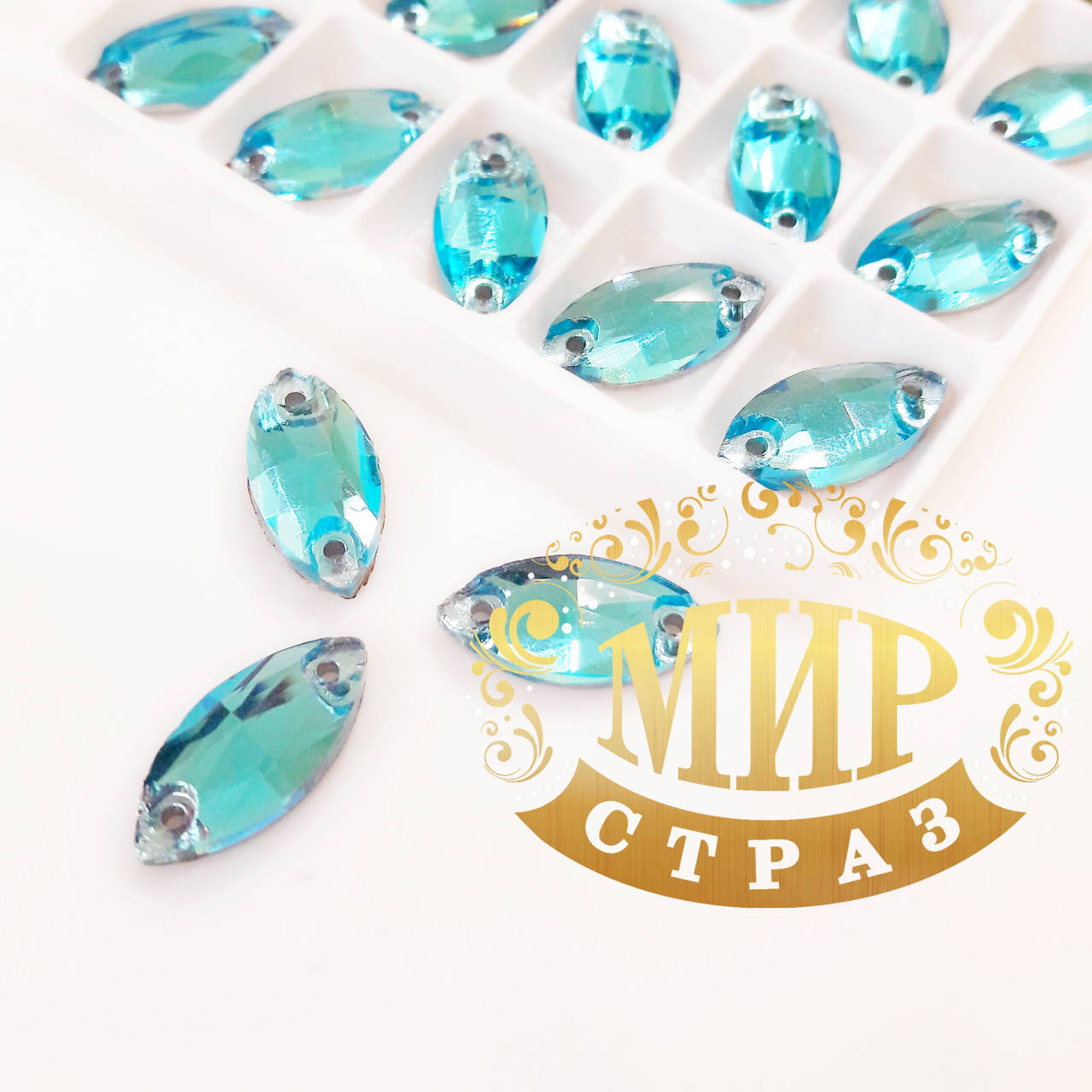

Пришивные лодочки Aquamarine *1шт(выберете размер) 7х15мм, Серебристый
