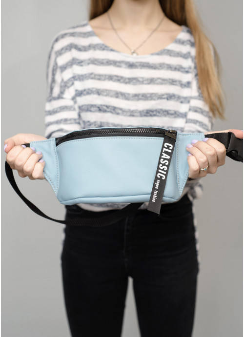 

Сумка на пояс бананка Sambag Tirso MSH голубая с лентой, Голубой