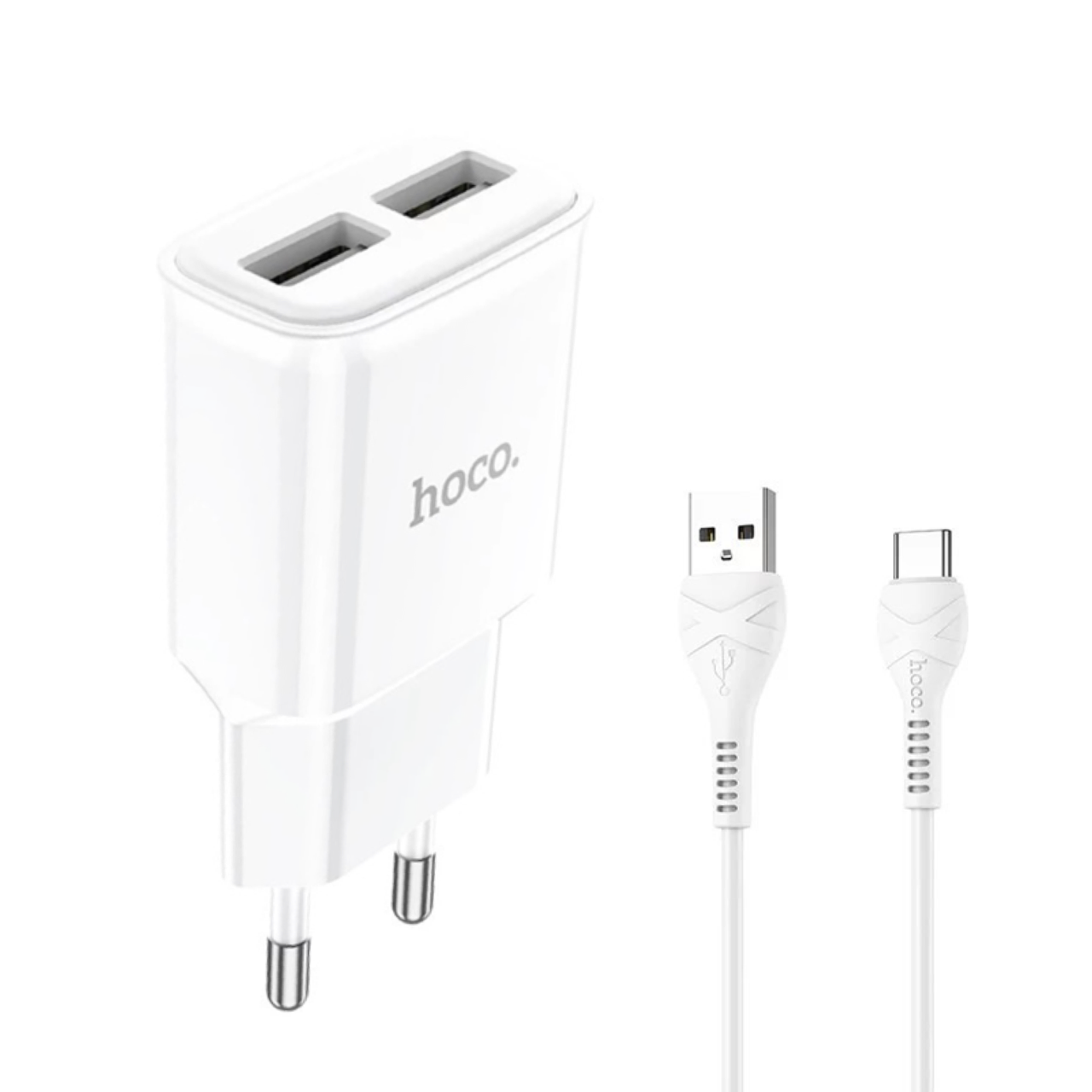 

Зарядное устройство 220В USBx2 с кабелем USB - Type C Hoco C88A Star Round 120шт 8130