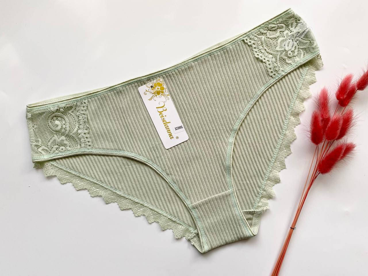 

Женские трусики Beisdanna, код 3239, Белый, Салатовый 2XL