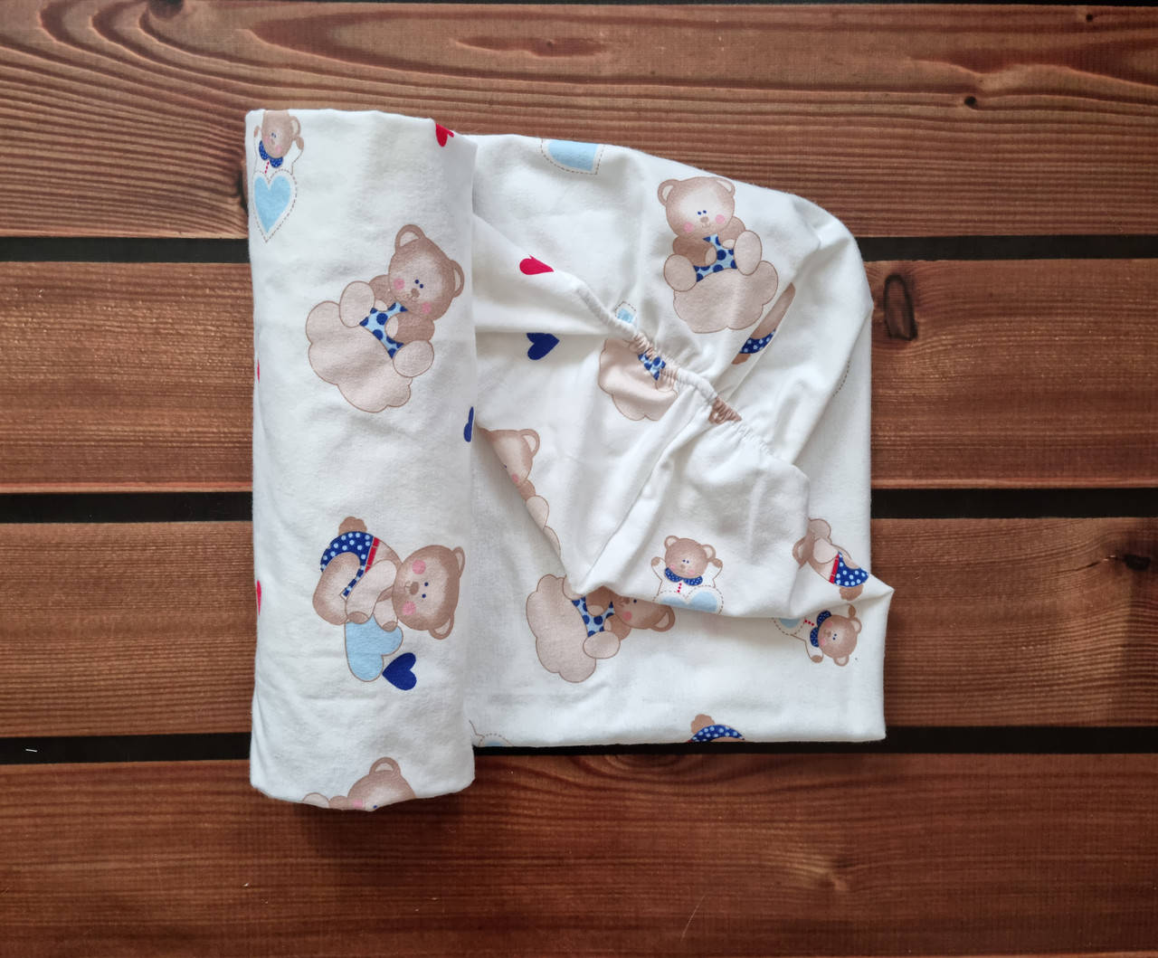 

Теплая простынь на резинке в детскую кроватку 120×60