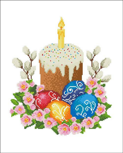 

ХВГ-045. Схема для вишивки бісером Великодній рушничок.