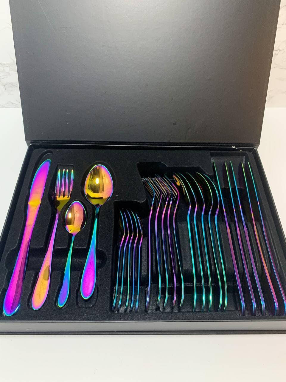 

Большой Набор Столовых Приборов А-ПЛЮС 24 предмета Столовые приборы (Ложки Вилки Чайные Ножи) Столовый набор