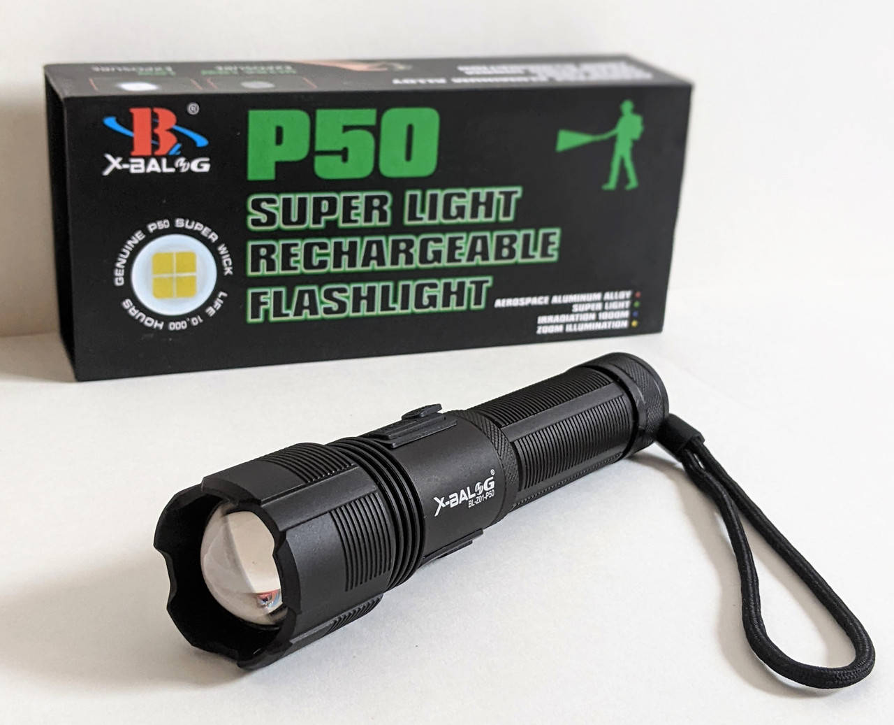 

Фонарь тактический Фонарик X-Balog BL-Z01-P50/USB/ Черный