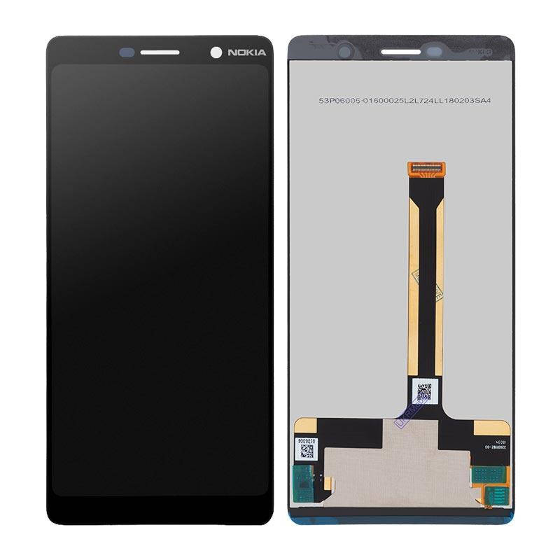

Дисплей Nokia 7 Plus TA-1046, TA-1055, с тачскрином, Original, Black, Черный