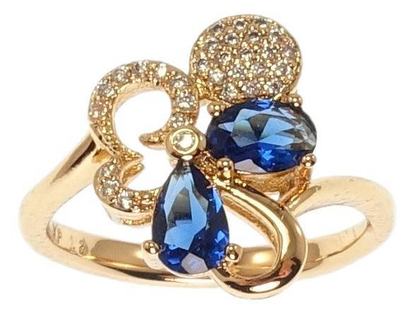 

Кольцо Xuping Позолота 18K "Сказочный цветок с синими кристаллами" р.16,17,17.5