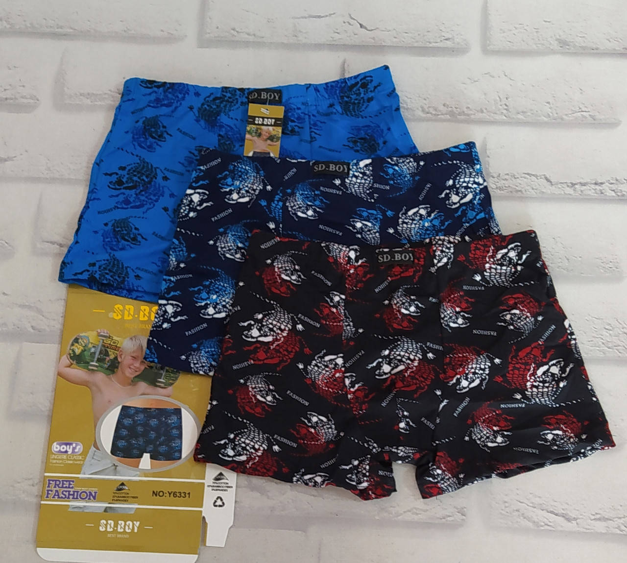 

Детские трусы на 12-14 лет для мальчика SD-BOY Y6331, Разные цвета