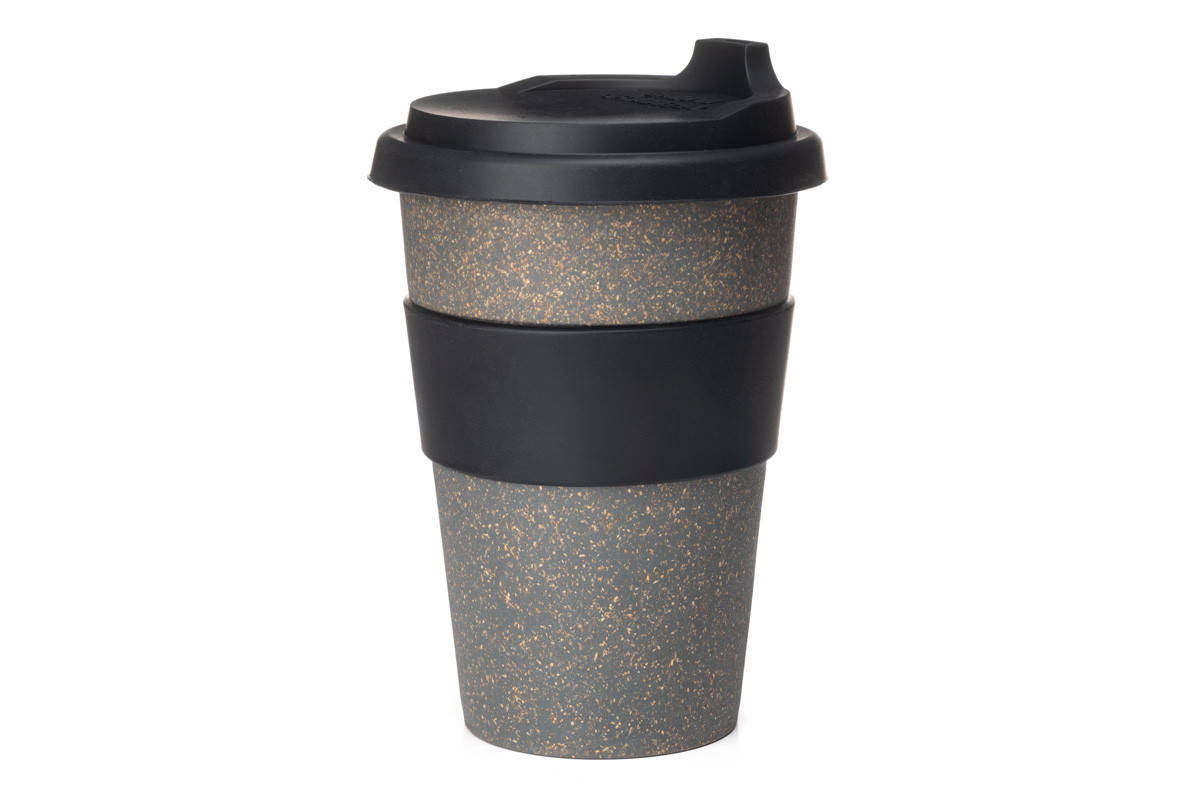 

Эко чашка из бамбука серая 450 мл черный