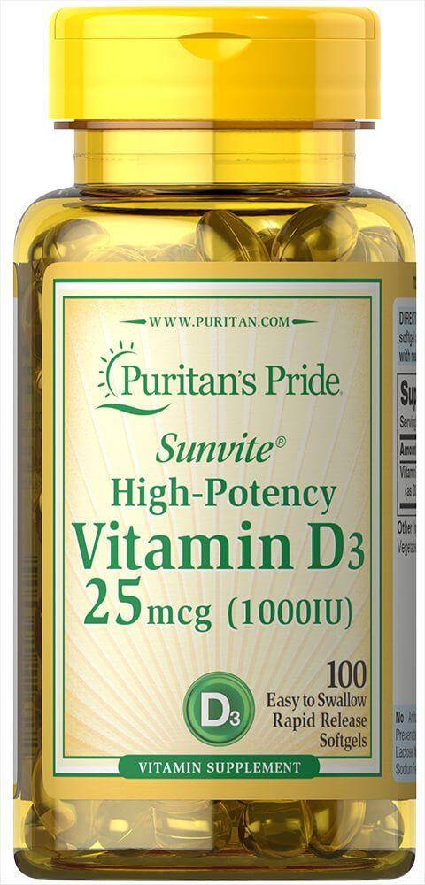 

Витамин Д3 (Vitamin D3) 1000 МЕ 100 капсул