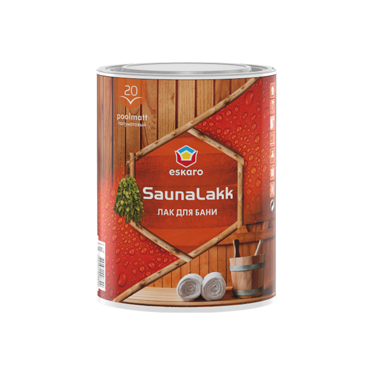 

Лак для бани и сауны Saunalakk Eskaro полуматовый 0.95л