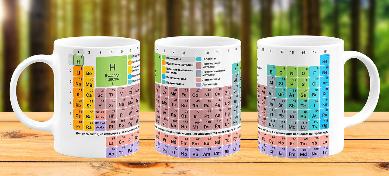 

Кружка Таблица Менделеева Подарок Химику Учителю Химии, Белый