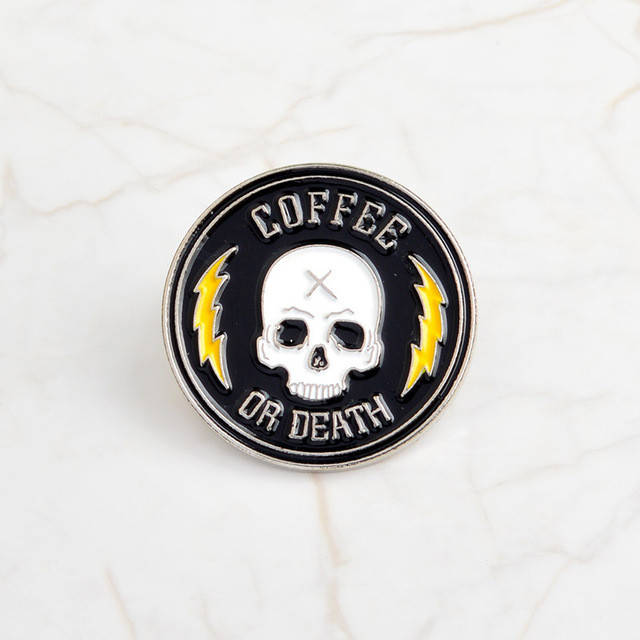 

"Череп Кофе или смерть Coffee or death" значок (пин) металлический