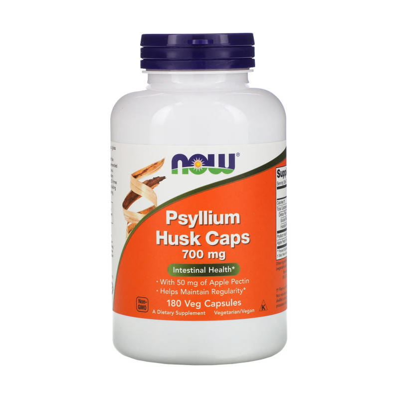 

Псиллиум Psyllium Huck Caps, Now Foods, шелуха семян подорожника, 700 мг, 180 капсул