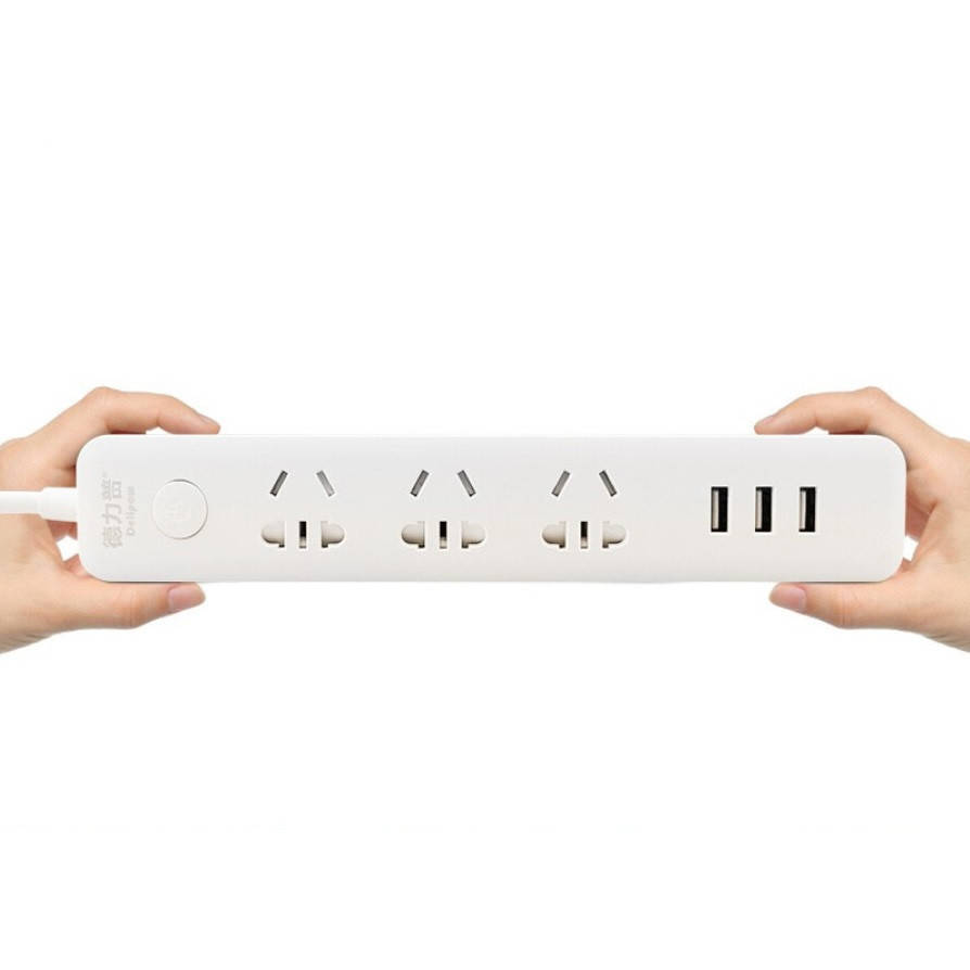 

Удлинитель Quan Ba Power Strip 3 розетки 3 USB 1.8m