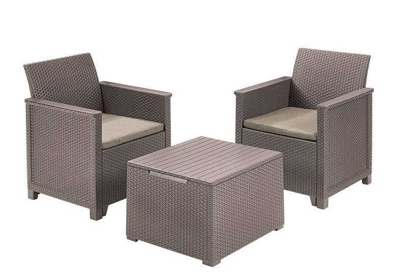 

Набор мебели Emma balcony set, стол-сундук, бежевый