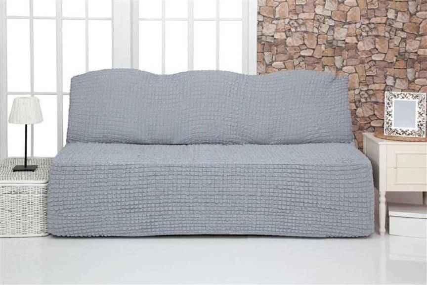 

Чехол натяжной на 2-х и 3-х местный диван без подлокотников Venera 09-216 Серый