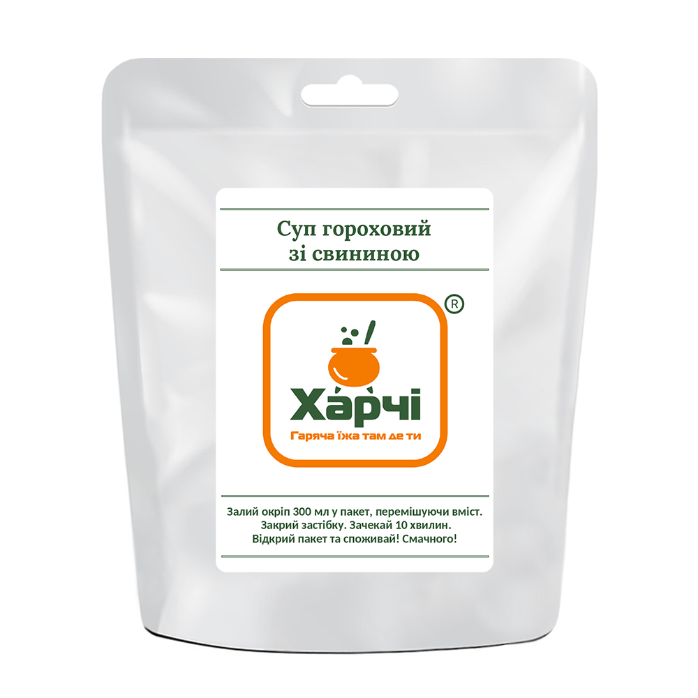 

Сублимированная еда Харчи - "Суп гороховый со свининой"
