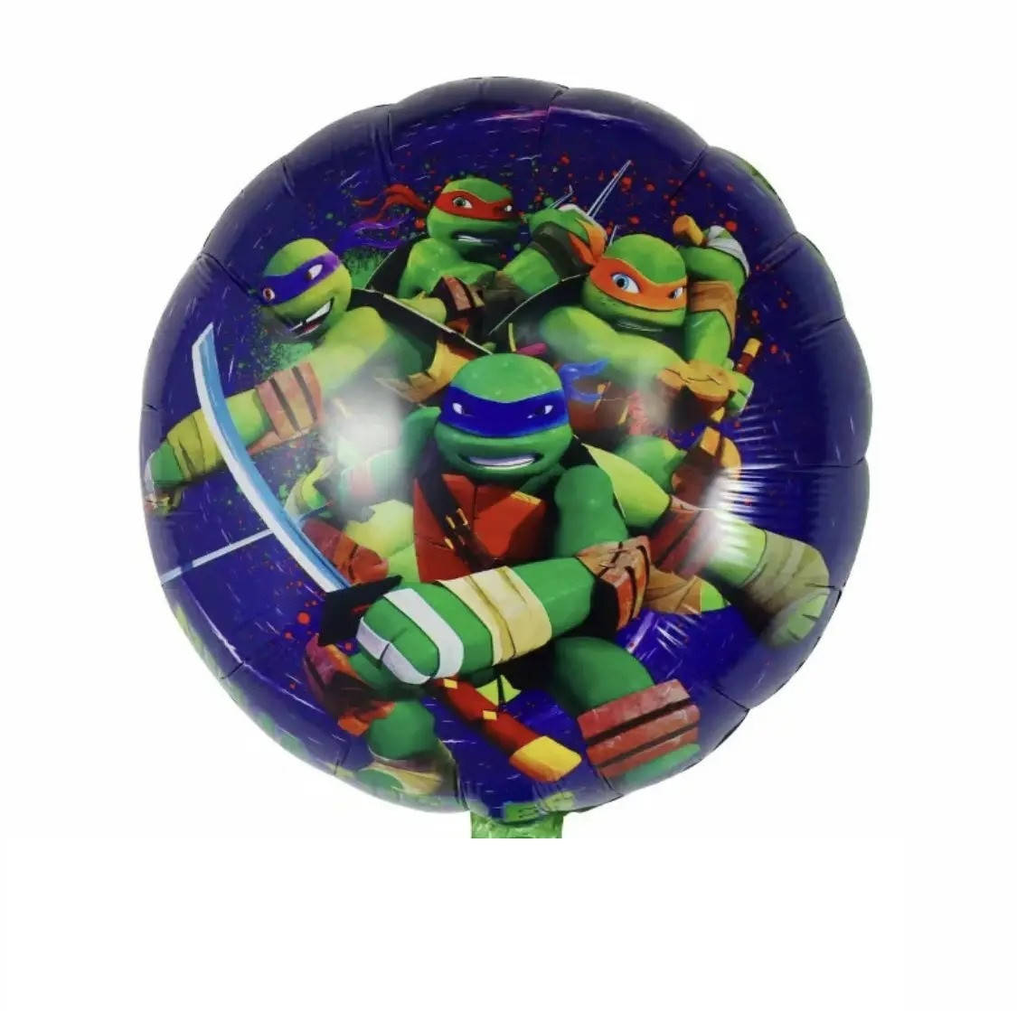 

Фольгированный круглый воздушный шар Ниндзи черепашки 18" 45 см, Разные цвета
