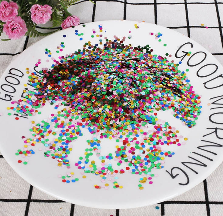 

Конфетти чешуйки (шестигранники) микс 3 мм, 50 грамм