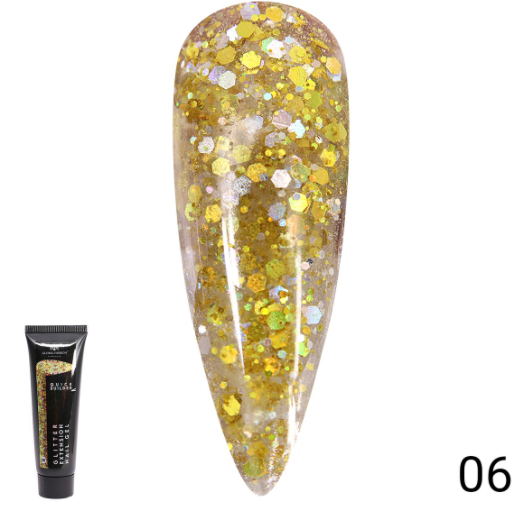 

Цветной полигель с глиттером Global Fashion 06, 30г