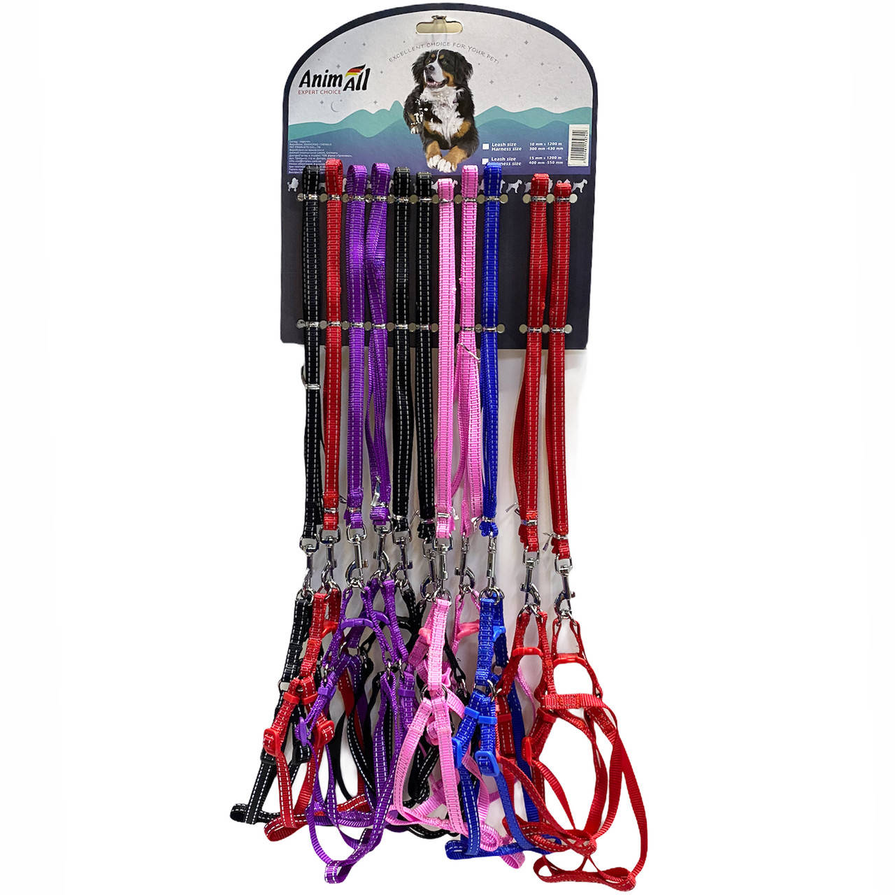 

Шлея+поводок AnimAll одноцветный 1см*1,2м