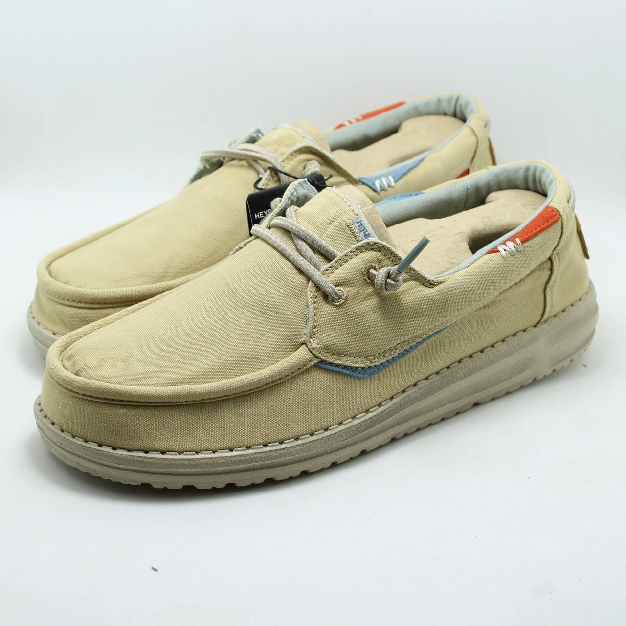 

Летние мужские туфли мокасины Hey dude Washed Safari песочные 46