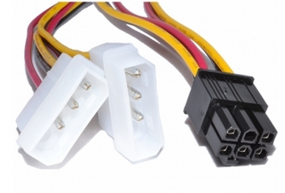 

Кабель питания для видеокарты переходник 2 х Molex – 6-pin (№901)