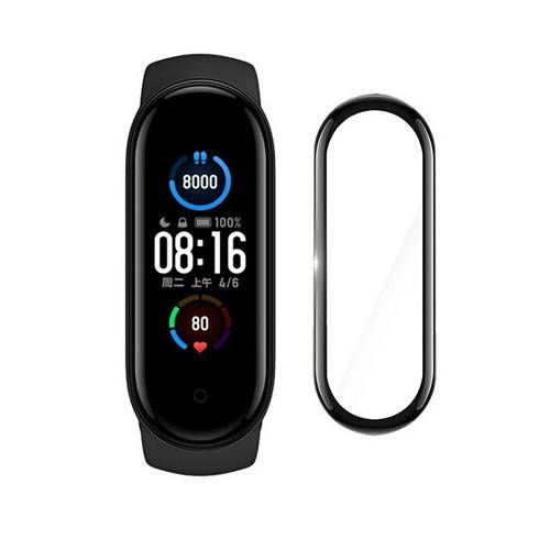 

Защитная пленка Xiaomi Mi Band 5 (0.2 мм, 3D чёрная) Polycarbone, Черный