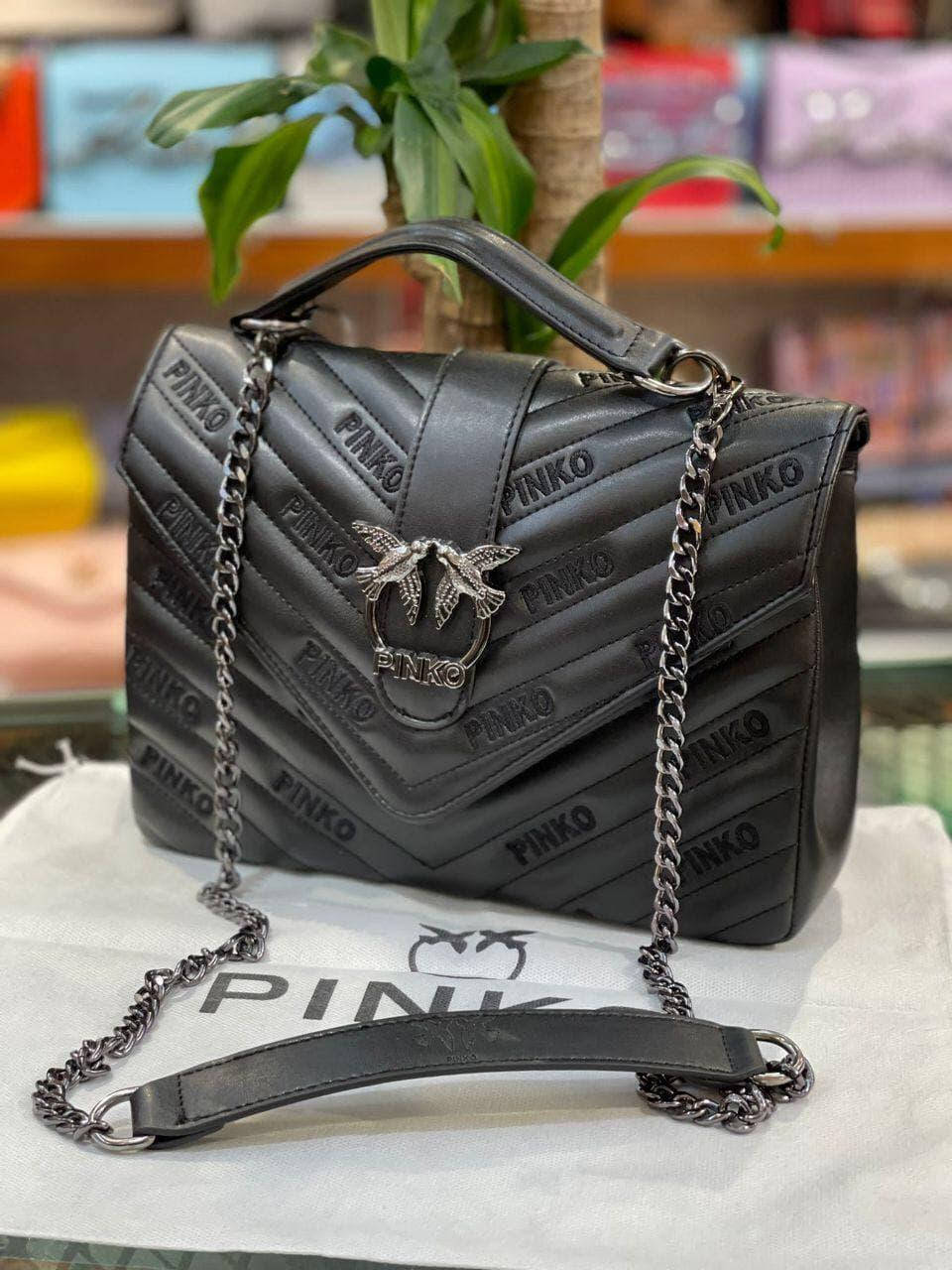 

Сумка женская Pinko черная ЛЮКС качество, Черный