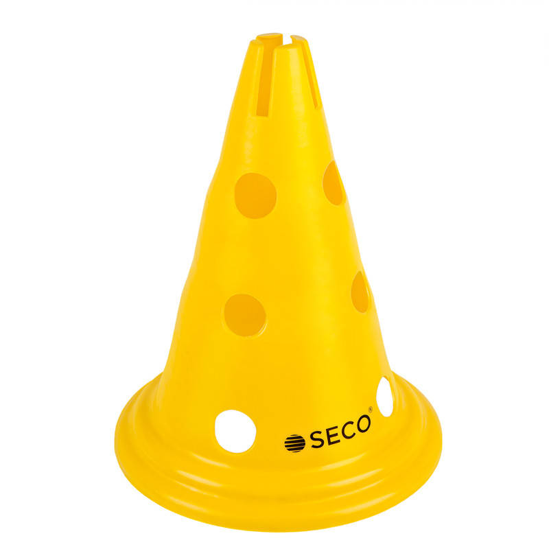 

Тренировочный конус с отверстиями SECO 30 см цвет: желтый набор (10 шт.)