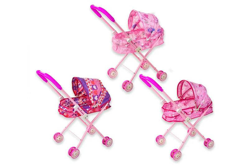 

Візок металевий для ляльки 9309L зимовий, 4 подвійних колеса, в кульку