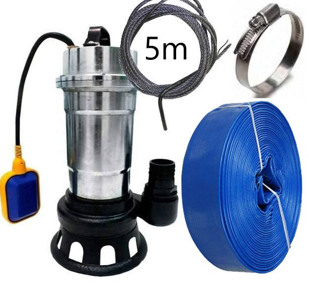 

Фекальный насос DELTA WQS 2,5 нержавейка корпус с измельчителем EURO + шланг 50мм + трос 5м + хомут