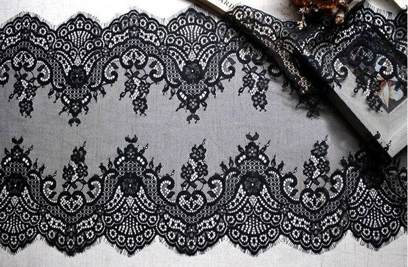 

Шантильи цвет чёрный шир.37 см.купон 3 м.