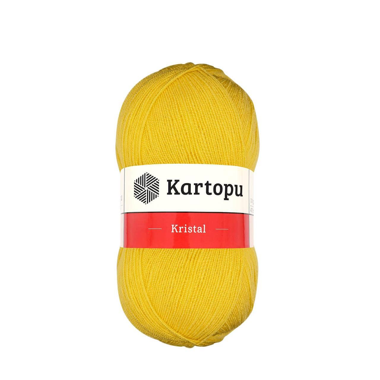 

Kartopu Kristal (Картопу Кристал) № 301 желтый (Пряжа акрил, нитки для вязания)