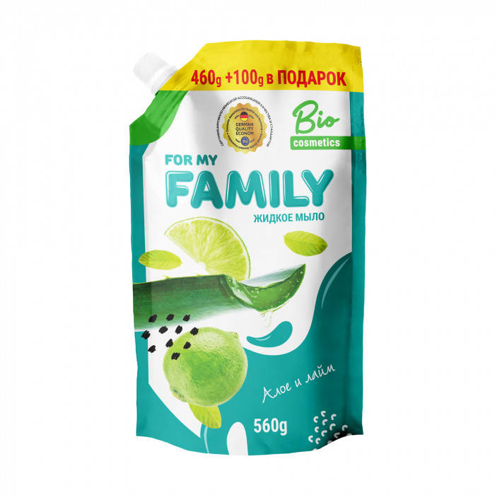 

FAMILY Рідке мило Алоє та лайм 560мл (Doypack) 721792