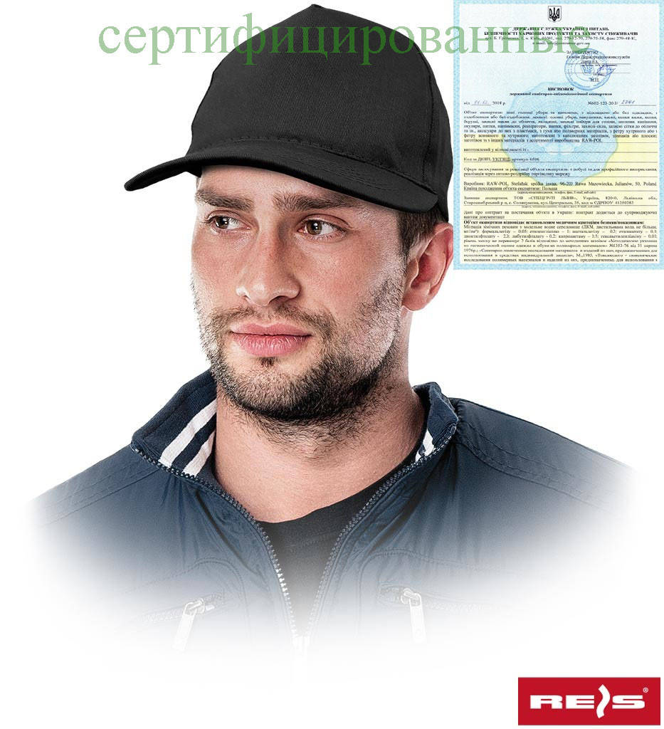 

Кепка летняя рабочая REIS Польша (головные уборы рабочие) CZMZ B, Черный