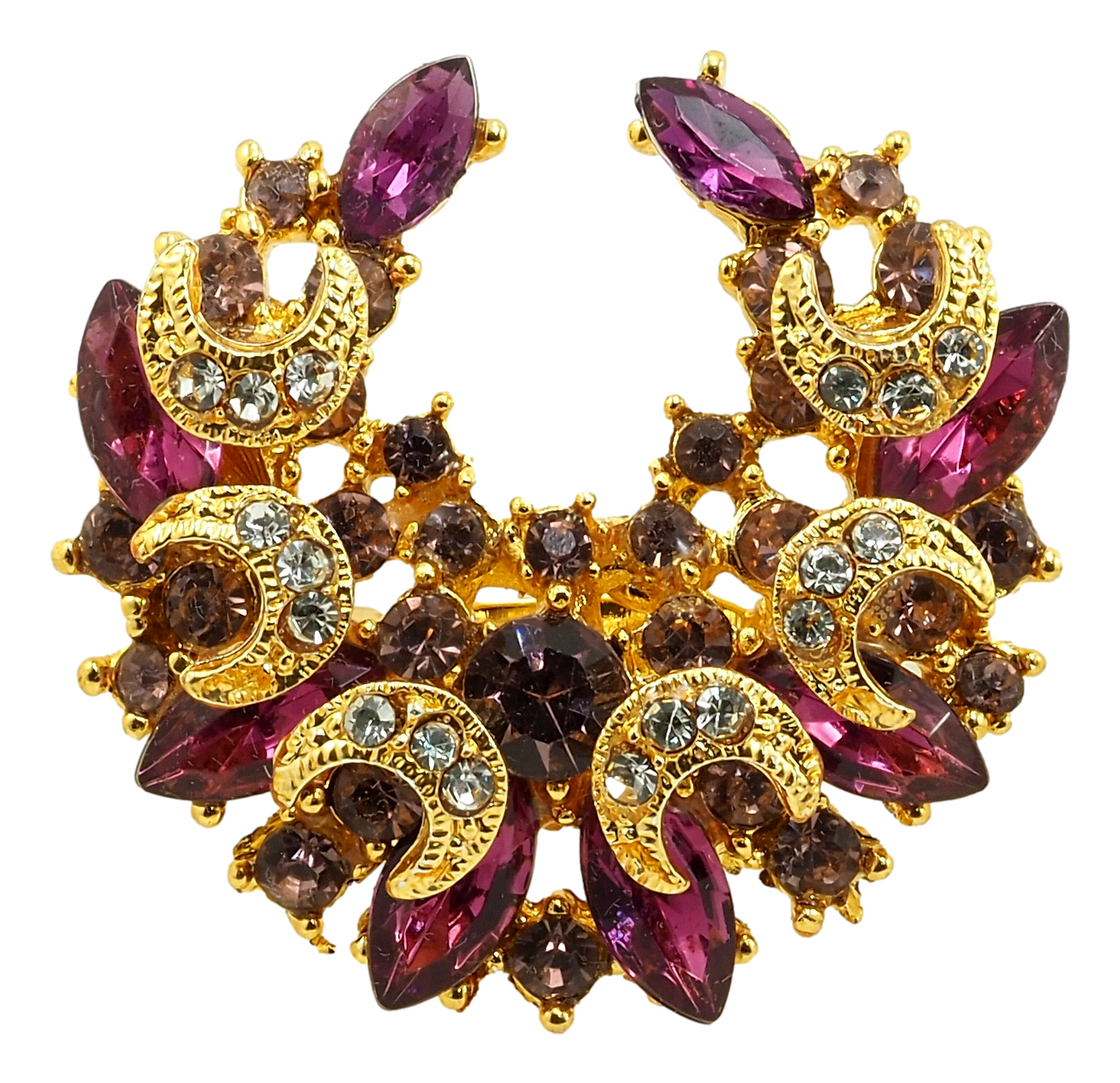 

Брошь "Венок с фиолетовыми стразами"