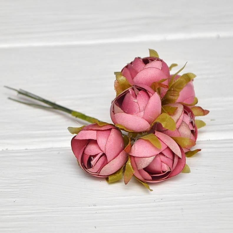 

Букет роз из ткани, 2,5 см, 6шт