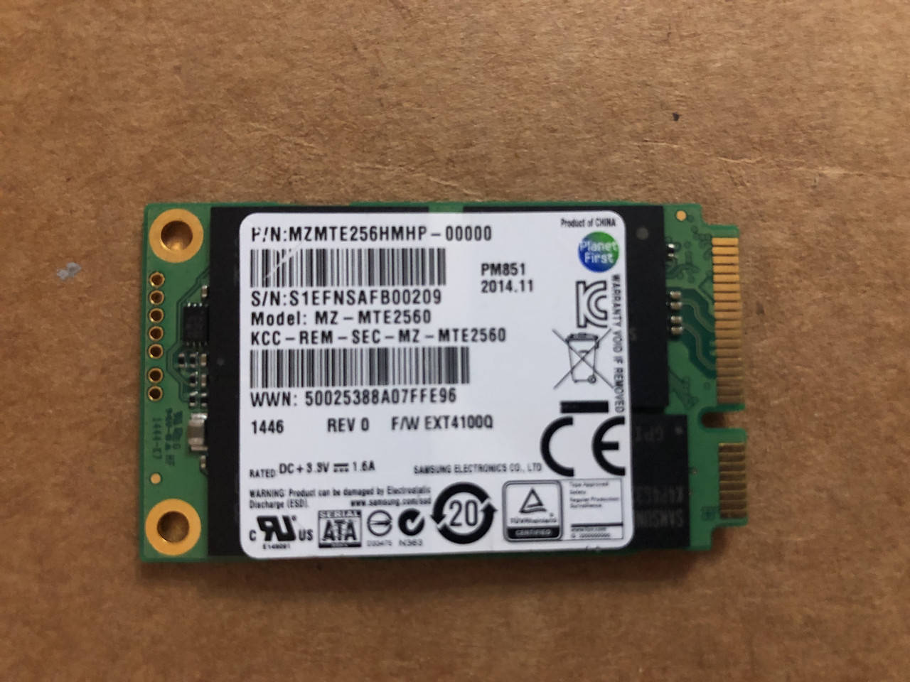 

SSD Samsung PM851 256GB msata (MZMTE256HMHP) MLC